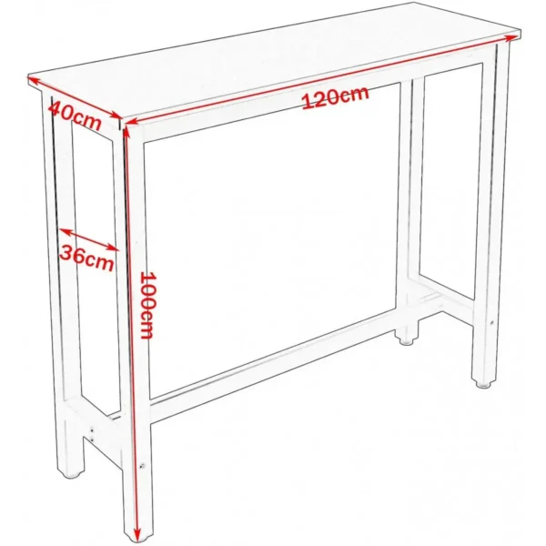 1 X Bartafel + 2 X Barkrukset, Metalen Frame, MDF Licht Eiken 3