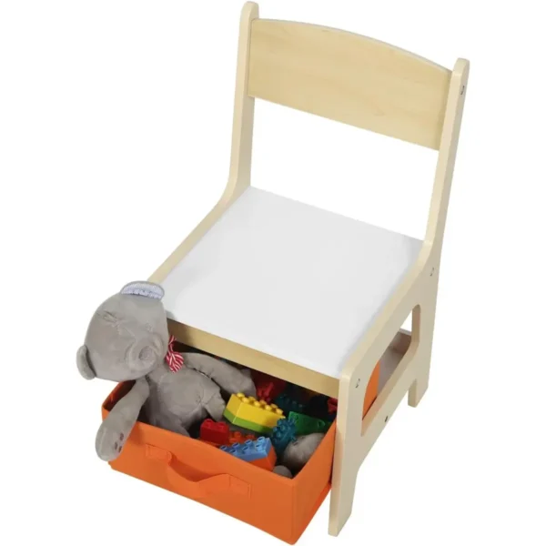 3 Stukken Kinderzitgroep Kindertafel Met 2 Stoelen En Opbergruimte Voor Kleuters 8