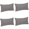 4 X Kussenhoes Kussenhoes 100% Katoen Met Rits Bankkussenhoezen Donkergrijs 30x40cm 1