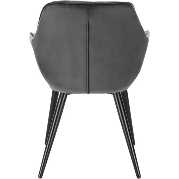 6X Eetkamerstoelen Met Armleuningen En Rugleuning Metalen Poten 40x45x84cm Donkergrijs 6