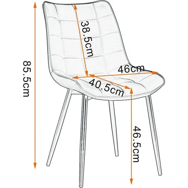 6x Eetkamerstoelen Met Rugleuning, Kunstleer, Grijs Metalen Frame 2