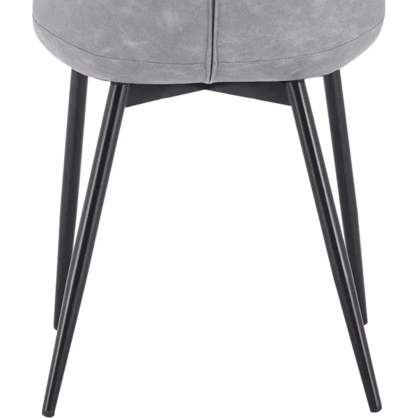 6x Eetkamerstoelen Met Rugleuning, Kunstleer, Grijs Metalen Frame 7