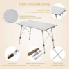 Aluminium Campingtafel Met Draagtas 120×68,5 Cm Voor 4-6 Personen Zilver 4