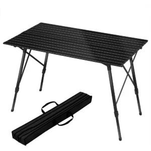 Aluminium Campingtafel Met Draagtas 120×68,5 Cm Voor 4-6 Personen Zwart 1