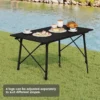 Aluminium Campingtafel Met Draagtas 120×68,5 Cm Voor 4-6 Personen Zwart 5