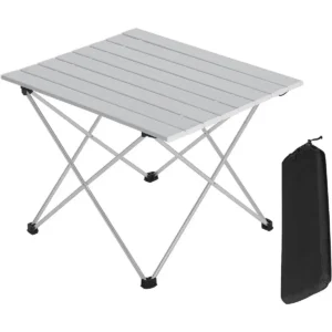 Aluminium Campingtafel Opvouwbare Klaptafel Ultralicht Draagbaar Met Draagtas Zilver 1