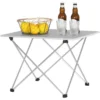 Aluminium Campingtafel Opvouwbare Klaptafel Ultralicht Draagbaar Met Draagtas Zilver 8