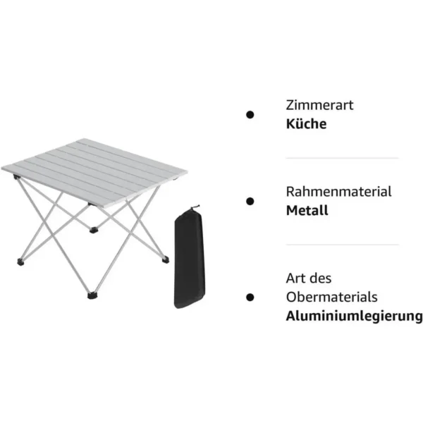 Aluminium Campingtafel Opvouwbare Klaptafel Ultralicht Draagbaar Met Draagtas Zilver 9