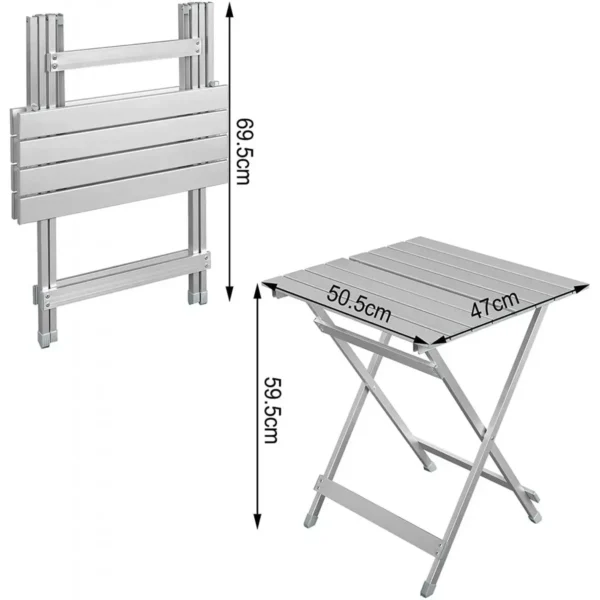 Aluminium Tafel Klaptafel Campingtafel Balkontafel Tuintafel Opvouwbaar Gemaakt Van Aluminium Zilver 3