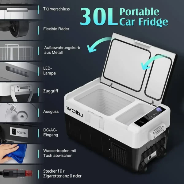 Autokoeler Draagbare Vriesbox Met Wielen 30L Met USB-interface 4