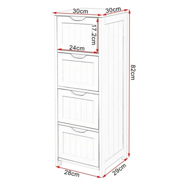 Badkamermeubel Met 4 Lades Wit 3
