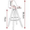 Barkrukset Van 2 Barstoelen Gemaakt Van Linnen Houten Frame Met Rugleuning + Voetensteun Veelkleurig 3