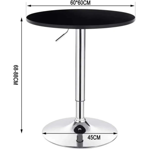 Bartafel In Hoogte Verstelbare Tafel 68-88 Cm, Multifunctionele Feesttafel Van MDF Metaal, Zwart 3