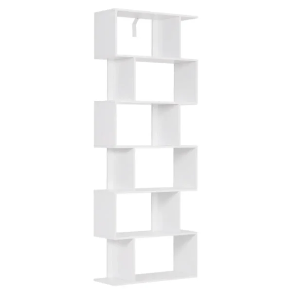 Boekenkast 6 Niveaus, Staande Plank Voor Display, Vrijstaande Plank, 60x160x23,5 Cm Wit 1