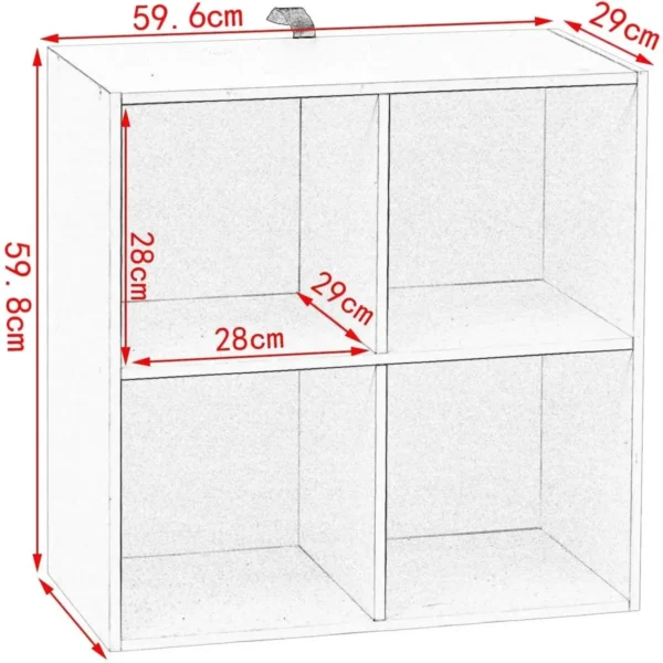 Boekenkast Kubusplank Wit, 4/6 Vakken, Kantoorplank, Dossierplank, Houtmateriaal 60x30x60cm 3