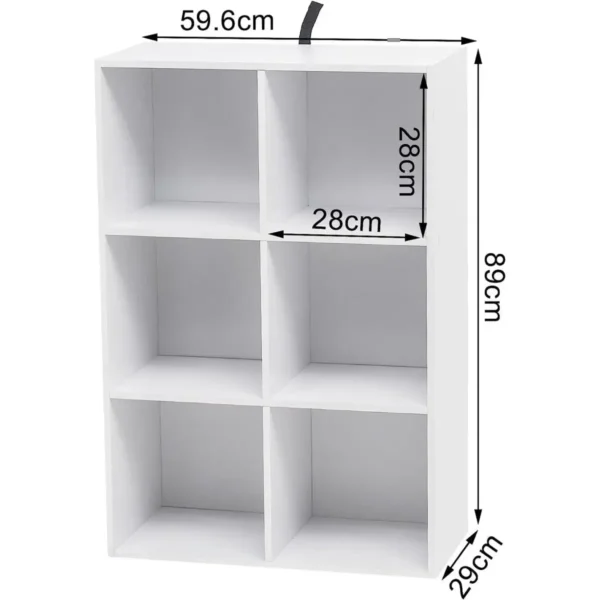 Boekenkast Kubusplank Wit, 4/6 Vakken, Kantoorplank, Dossierplank, Houtmateriaal 60x30x89cm 3