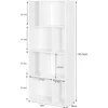 Boekenkast, Plank Met 8 Open Vakken, Staande Plank Wit, 60 X 143,5 X 29 Cm 3