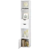 Boekenkast, Staande Plank Met Laden, Plank Met Deur, 30 X 158 X 24 Cm Wit 8