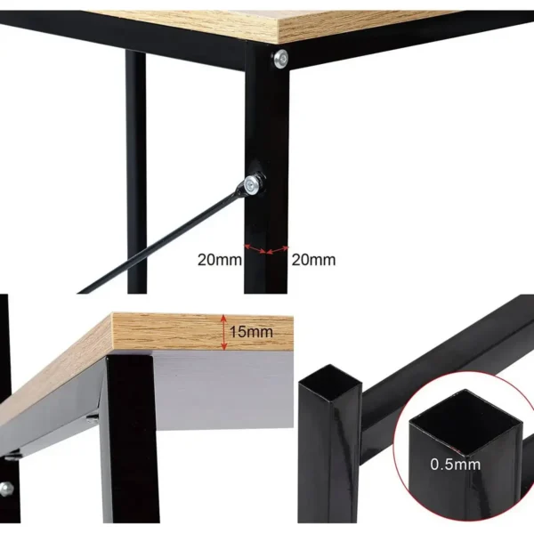 Bureau Computertafel Bureautafel Van Hout En Staal, Ca. 120x60x140 Cm 7