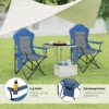 Campingstoelenset Van 2, Lichtgewicht Klapstoel, Voor Buitenkamperen, Barbecue, Vissen, Blauw + Grijs 7