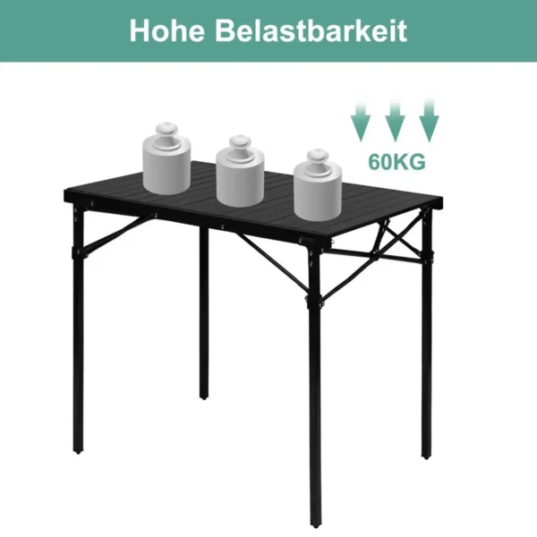 Campingtafel Buffettafel Opvouwbaar En Draagbaar Zwart 6