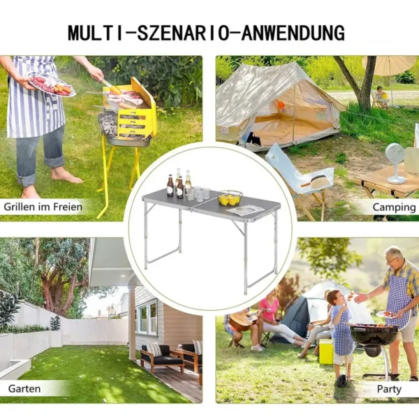 Campingtafel Klaptafel Tuintafel In Hoogte Verstelbaar Grijs 4