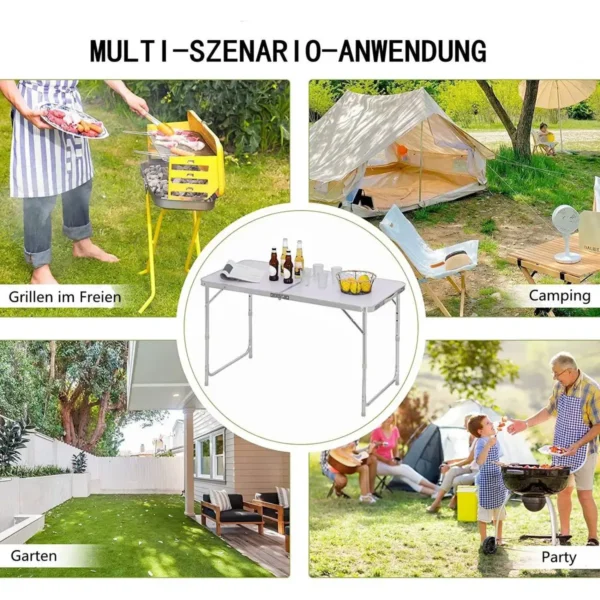 Campingtafel Klaptafel Tuintafel In Hoogte Verstelbaar Wit 4