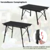 Campingtafel Klaptafel Van Aluminium Met Pakzak, In Hoogte Verstelbaar Zwart 9