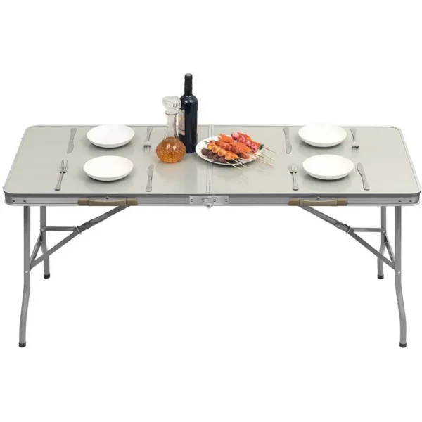 Campingtafel Klaptafel Voor 6 Personen Tuintafel Opklapbaar Grijs 6