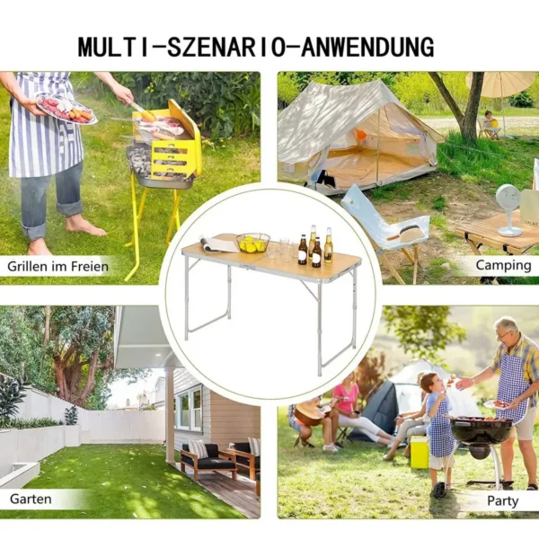 Campingtafel Opklapbare Tuintafel In Hoogte Verstelbaar Licht Eiken 4