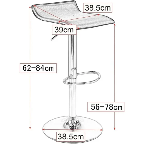 Design Kruk Barkruk, Traploze Hoogteverstelling, Verchroomd Staal Wit 3