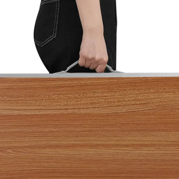 Diferza Campingtafel Opvouwbare Reistafel Met Handvat, Opvouwbaar Gemaakt Van Aluminium En MDF Eikenhout 7