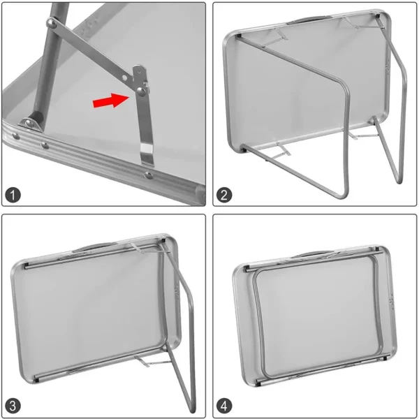 Diferza Campingtafel Opvouwbare Reistafel Met Handvat, Opvouwbaar Gemaakt Van Aluminium En MDF Eikenhout 8