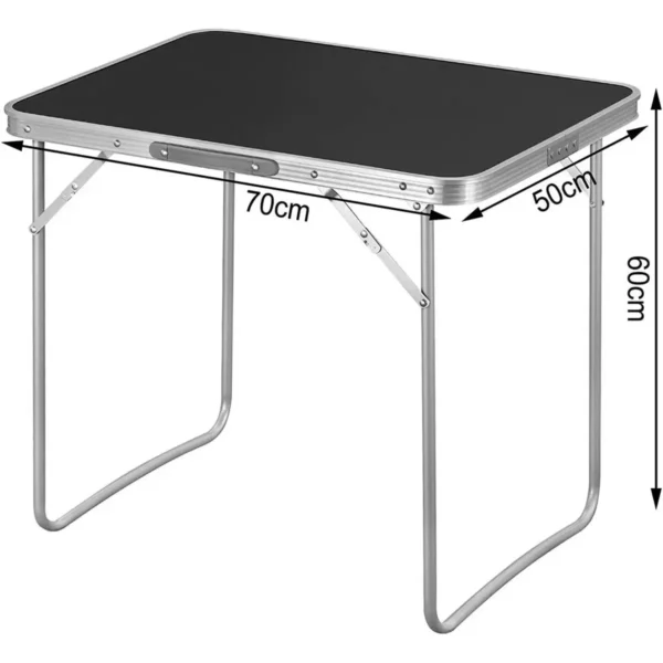 Diferza Campingtafel Opvouwbare Reistafel Met Handvat, Opvouwbaar Gemaakt Van Aluminium En MDF Zwart 3