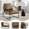 Diferza Fauteuil, Middeleeuwse Vintage Stijl, Met Metalen Frame, Kunstleren Bekleding, Bruin 4