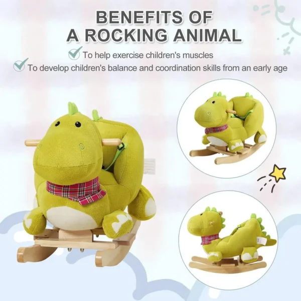 Diferza Hobbelpaard Pluche Schommelspeelgoed Schommelspeelgoed Voor Kinderen Schommelstoel Dinosaurus 3