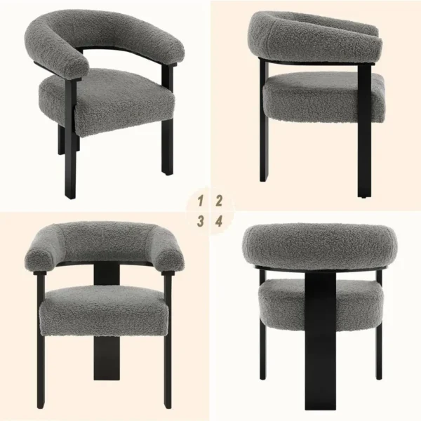 Diferza Loungestoel, Fauteuil, Met Fleece Zitting, Massief Houten Poten, Donkergrijs 7