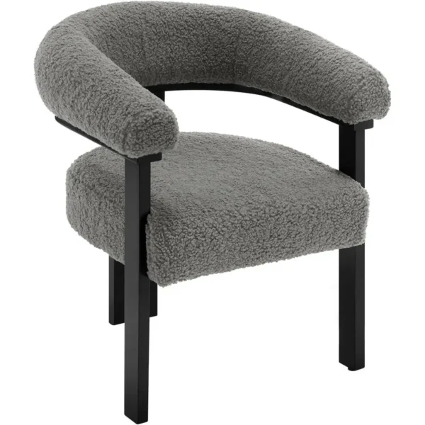 Diferza Loungestoel, Fauteuil, Met Fleece Zitting, Massief Houten Poten, Donkergrijs 1