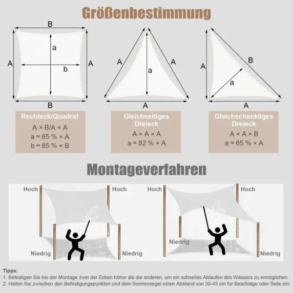 Diferza Luifel, Zonwering, Gemaakt Van PES, 200 G/m² Polyester, 95% UV-bescherming, Crème 2x4 M 8