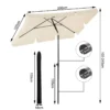 Diferza Parasol, Strandparasol, 45° Buigbaar, UV-bestendig, Waterdicht 200x120 Cm Beige 3