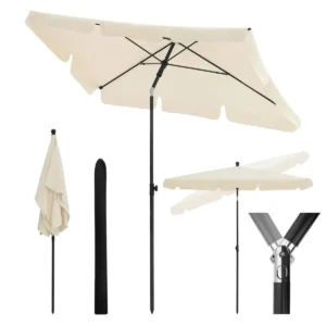 Diferza Parasol, Strandparasol, 45° Buigbaar, UV-bestendig, Waterdicht 200x120 Cm Beige 1