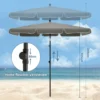 Diferza Parasol, Strandparasol, 45° Buigbaar, UV-bestendig, Waterdicht 200x120 Cm Donkergrijs 7