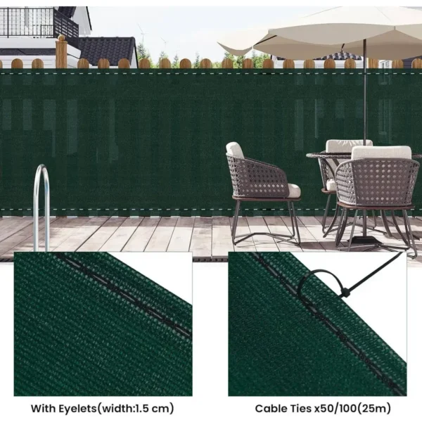 Diferza Schuttingscherm Privacyscherm Van 180 G/m² HDPE, Weerbestendig Tuinschutting, Groen 1,5 X 25 M 5