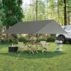 Diferza Tentzeil Waterdicht, Zonwering SPF50＋, Met Oogjes Touwen Haringen, Grijs 3x4 M 2