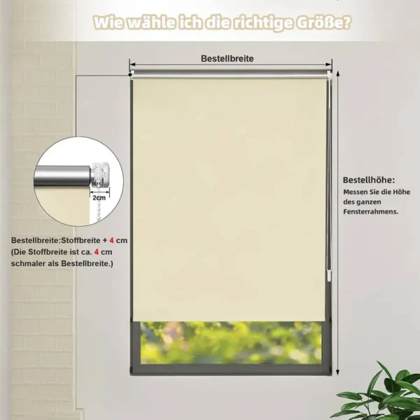 Diferza Thermisch Rolgordijn Klemmfix Zonder Boren Beige 100 X 160 Cm (B X H) 8