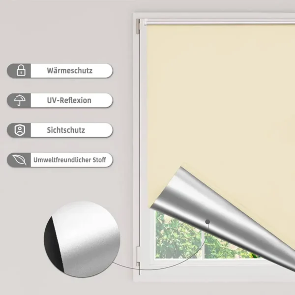 Diferza Thermisch Rolgordijn Klemmfix Zonder Boren Beige 60 X 160 Cm (B X H) 2