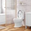 Diferza Toiletdeksel, Toiletbril Met Soft Close Mechanisme, Toiletbril, O-vorm, Wit Marmerpatroon 2