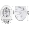 Diferza Toiletdeksel, Toiletbril Met Soft Close Mechanisme, Toiletbril, O-vorm, Wit Marmerpatroon 3