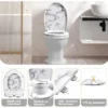 Diferza Toiletdeksel, Toiletbril Met Soft Close Mechanisme, Toiletbril, O-vorm, Wit Marmerpatroon 9