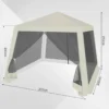 Diferza Tuinpaviljoen 3x3 M, Met Zijwanden Klamboe, Metaal, Partytent, Beige 3